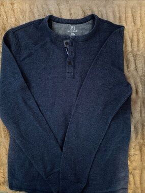 George Men's Dark Navy Henley Pullover Sweater